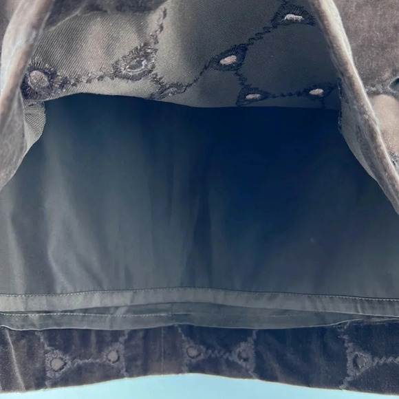 Boden | Brown Circle Embroidered Velvet Pencil Skirt Lined Back Zipper Size 4R - Picture 4 of 10